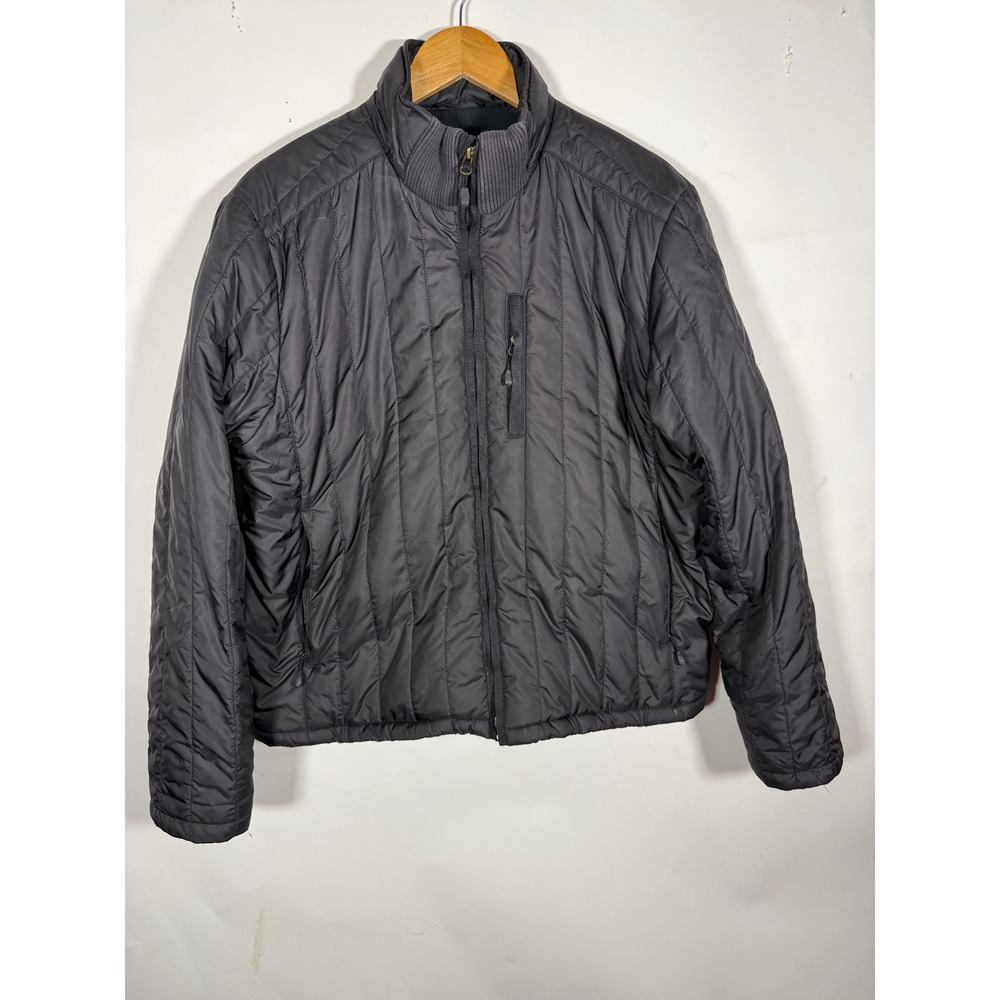 Polo Ralph Lauren Mens Black Vertical Quilted Puffer Jacket Fleece Lined Large